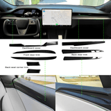 Carbon Fiber Dashboard & Door Trims For 2021-2026+ Tesla Model S & X | Teego