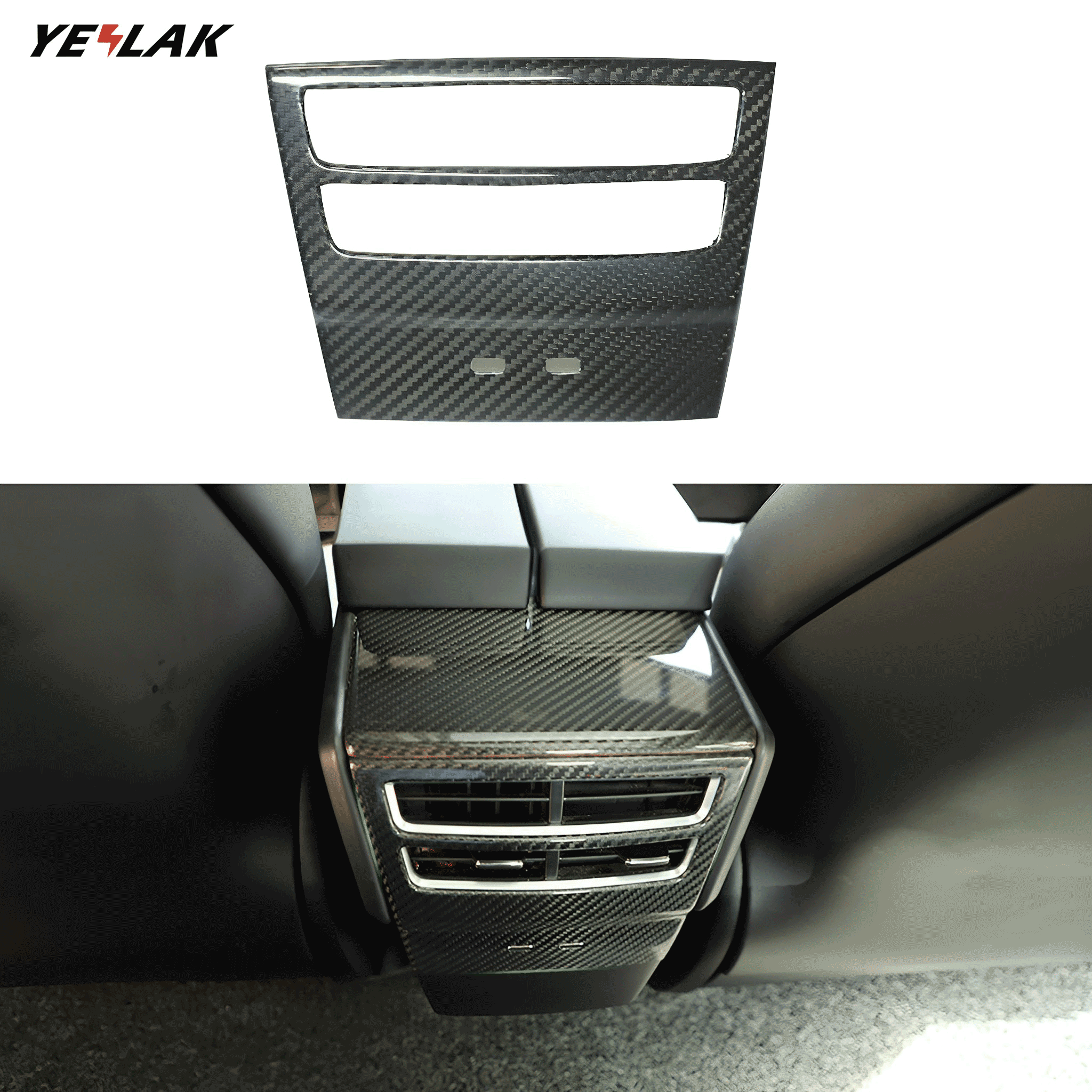 Carbon Fiber Rear Air Vent Cover For Tesla Pre-Refresh Model S / X