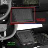 Before and after installtion: Tesla 3/Y with Carbon Fiber Charging Pad Frame