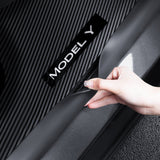 Carbon Fiber Door Sill Protectors for Tesla Model Y Juniper & Model 3 Highland | Custom-Fit Interior Scuff Protection