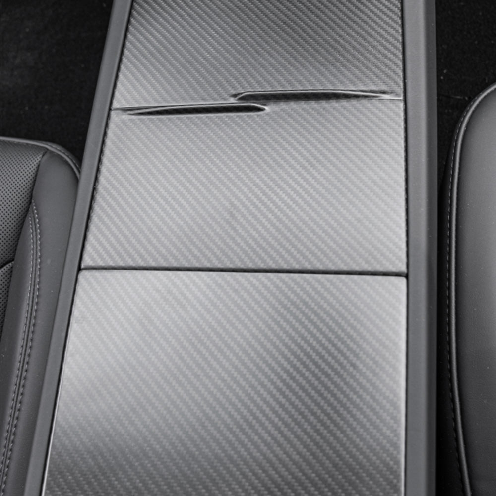 Model 3 2024+ & Model Y 2025+ with Carbon Fiber Center Console Overlays Gen 2 installed