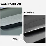 before and After installation: Tesla Model Y Juniper with carbon fiber dashboard