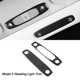 Tesla Model 3 Real Carbon Fiber Reading Light Trim Cover (front+rear)