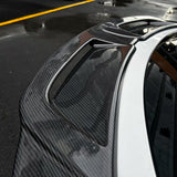 Close-up details of Tesla Model Y Juniper Carbon Fiber Wing Spoiler Dual air outlets