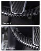 Premium Real Carbon Fiber Steering Wheel Cover for Tesla Model 3 & Y | Custom Fit Luxury Interior Upgrade