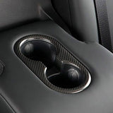 Tesla Model Y Juniper Real Carbon Fiber Rear Cup Holder Cover