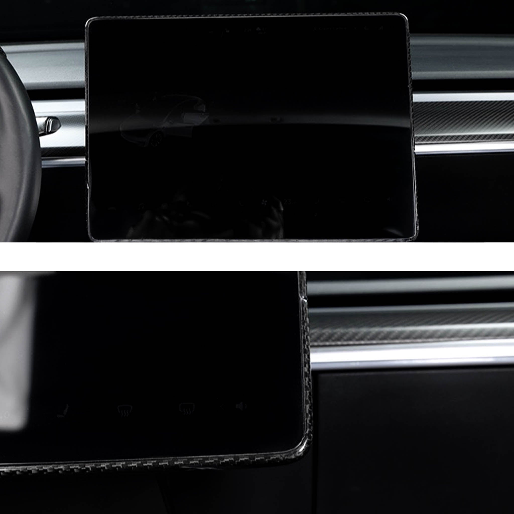 Tesla M3/Y Carbon Fiber Center Control Touchscreen Cover