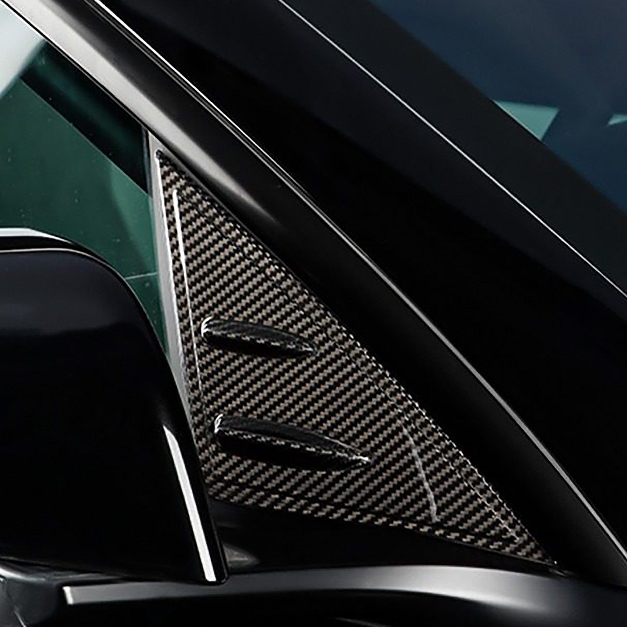 Tesla Model 3/Y Carbon Fiber A-Pillar Covers (All Gens) - glossy finish right