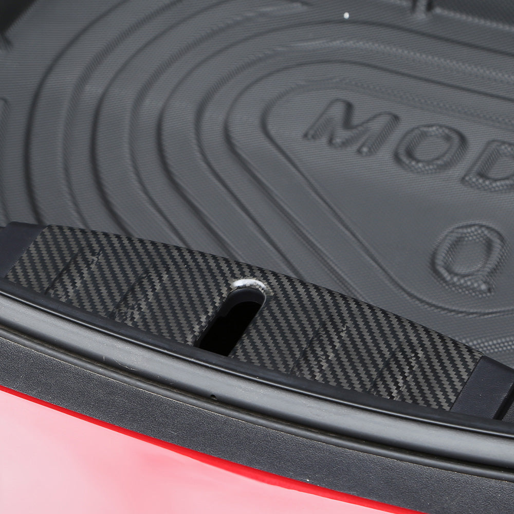 Carbon Fiber Frunk Hood Lock Cover For Tesla Model 3