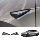 Carbon Fiber Pattern Turn Signal & Side Camera Covers (ABS) for Tesla Model Y L 2026+