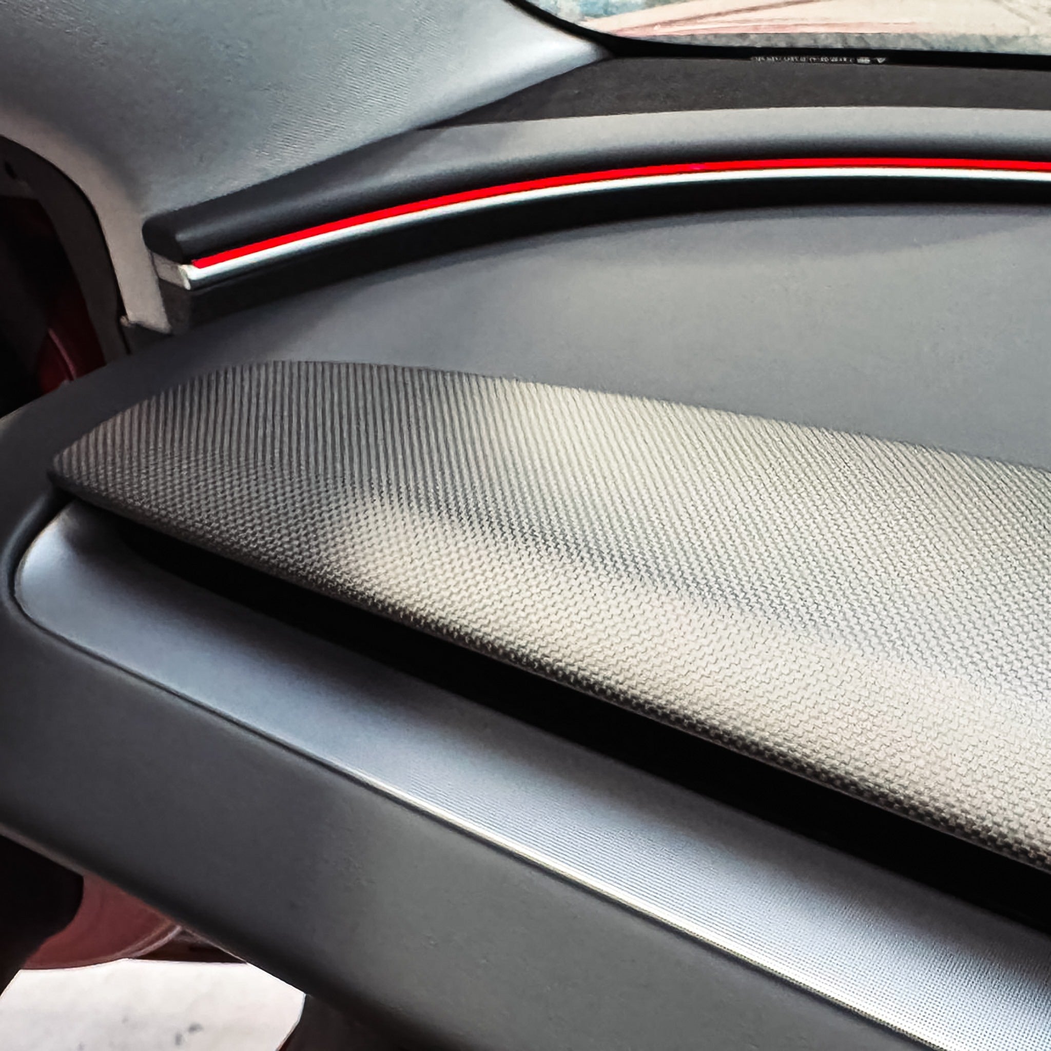 Detail of Carbon Fiber Upper and lower Dashboard for Model Y Juniper