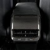 Carbon Fiber Rear AC Outlet Cover installed on Tesla Model 3 & Model Y