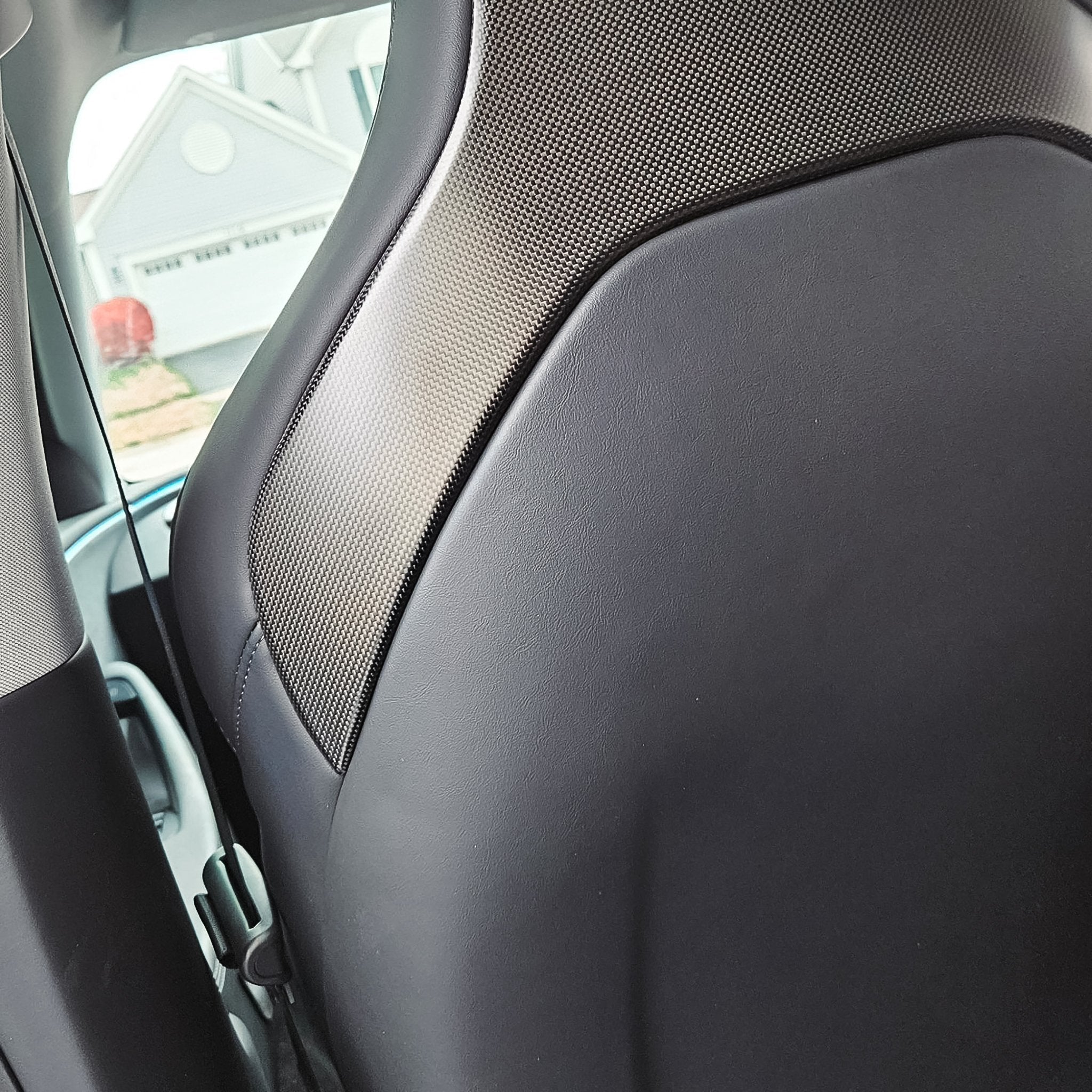 Real Carbon Fiber Seat Back Covers for Tesla Model 3 Highland Performance