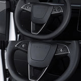 Glossy vs Matte: Carbon Fiber Steering Wheel Trim installed on Tesla Model 3 Highland