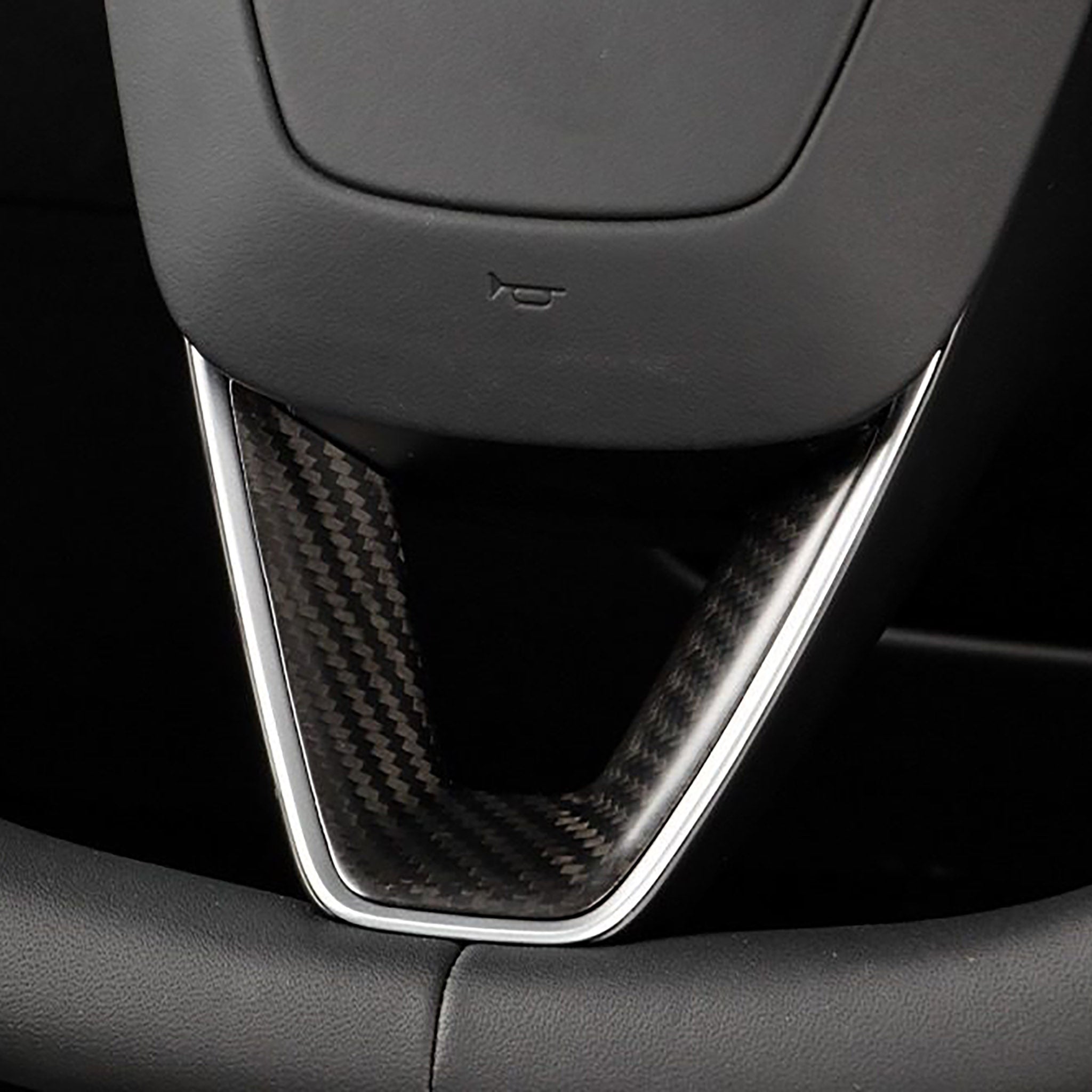 Real Carbon Fiber Steering Wheel Trim For Tesla New Model 3 Highland 2024+ & 2026 Model Y Juniper