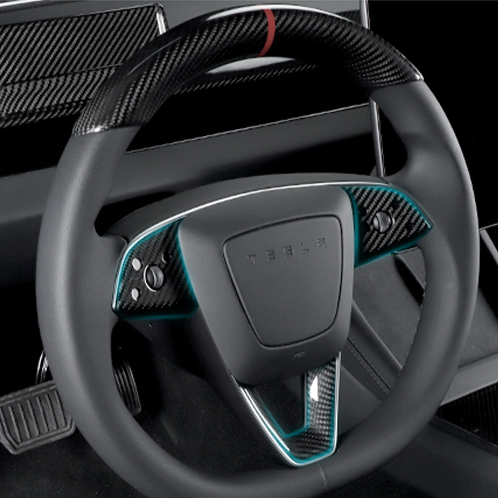 Tesla Model 3 Highland Carbon Fiber Steering Wheel Trim