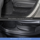 Before vs after installation: Carbon Fiber Style Door Sill Protectors for Tesla Model Y L