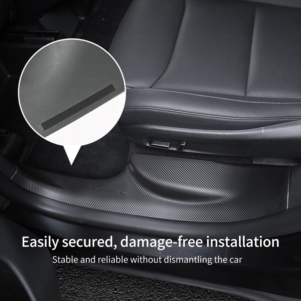Carbon Fiber Style Door Sill Protectors for Tesla Model Y L