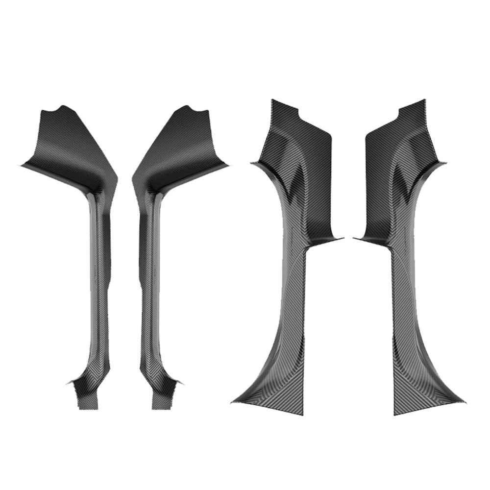 Carbon Fiber Style Door Sill Protectors for Tesla Model Y L