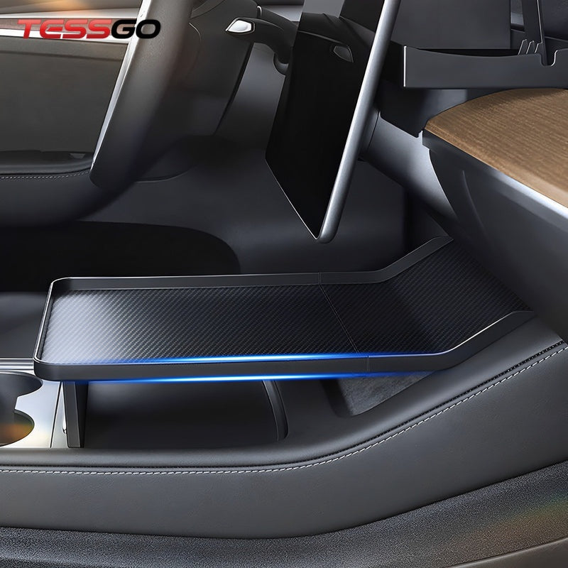 Custom Food Tray for Tesla Model 3 & Model Y (2020-2024) – Durable, Convenient Center Console Solution for Road Trips