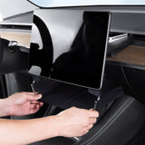 Compact Under-Screen Storage with Non-Slip Mat For Tesla Model 3 & Y 2017-2025+