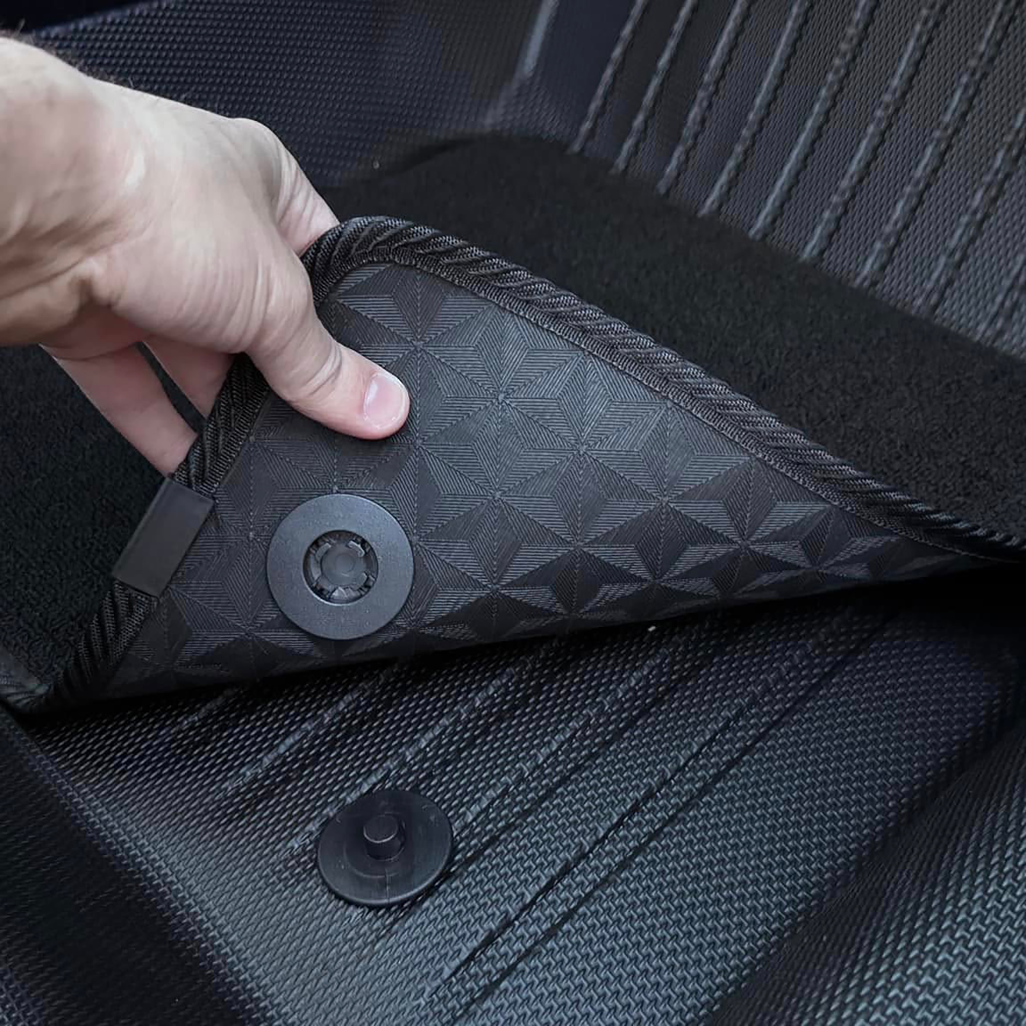 Optional removable Carpet Topper of Tesla Model Y Juniper All-Weather & Full Coverage Floor Mats
