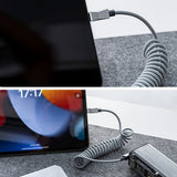 Cybertruck-Inspired Retractable USB-C Cable – 100W Fast Charging with Magnetic Holder for Tesla Model S/3/X/Y & Cybertruck