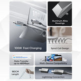 Cybertruck-Inspired Retractable USB-C Cable – 100W Fast Charging with Magnetic Holder for Tesla Model S/3/X/Y & Cybertruck