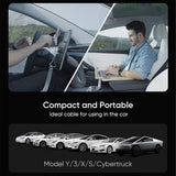 Cybertruck-Inspired Retractable USB-C Cable – 100W Fast Charging with Magnetic Holder for Tesla Model S/3/X/Y & Cybertruck