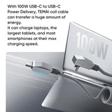 Cybertruck-Inspired Retractable USB-C Cable – 100W Fast Charging with Magnetic Holder for Tesla Model S/3/X/Y & Cybertruck