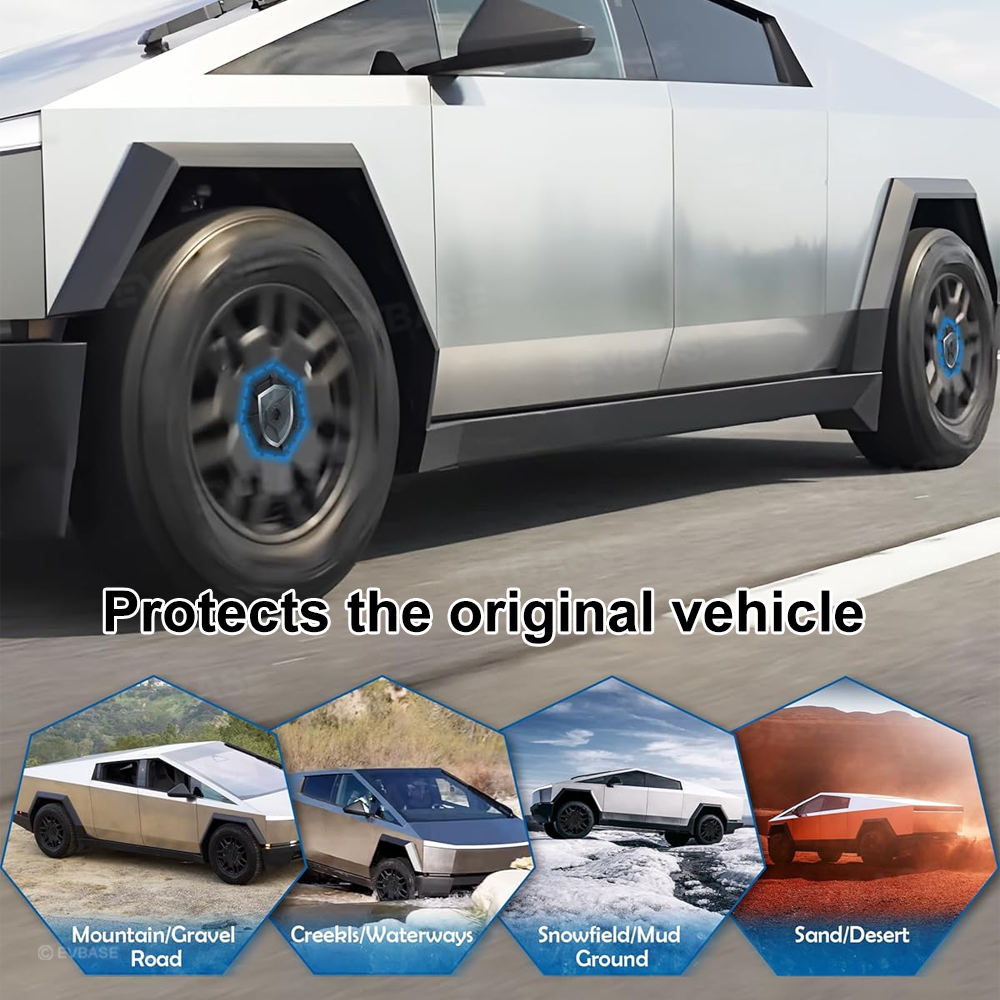 Tessgo "Cyber-Armor" Heptagon Wheel Center Caps for Tesla Cybertruck