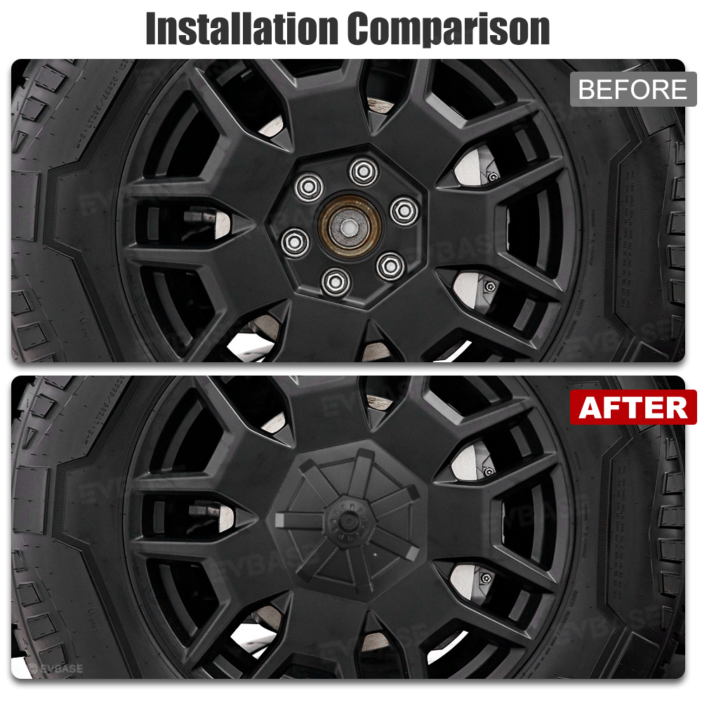 Tessgo "Cyber-Armor" Heptagon Wheel Center Caps for Tesla Cybertruck