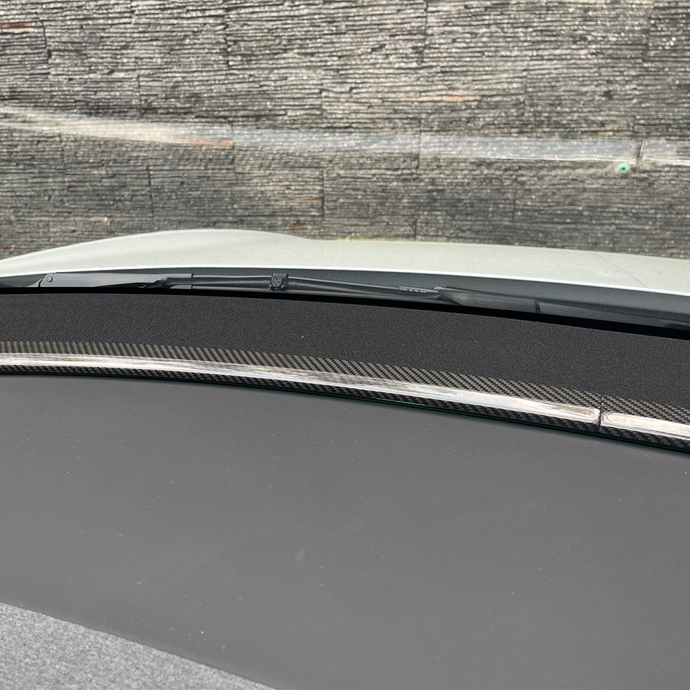 Dry Carbon Fiber Upper Dashboard Split Overlay for Model Y Juniper
