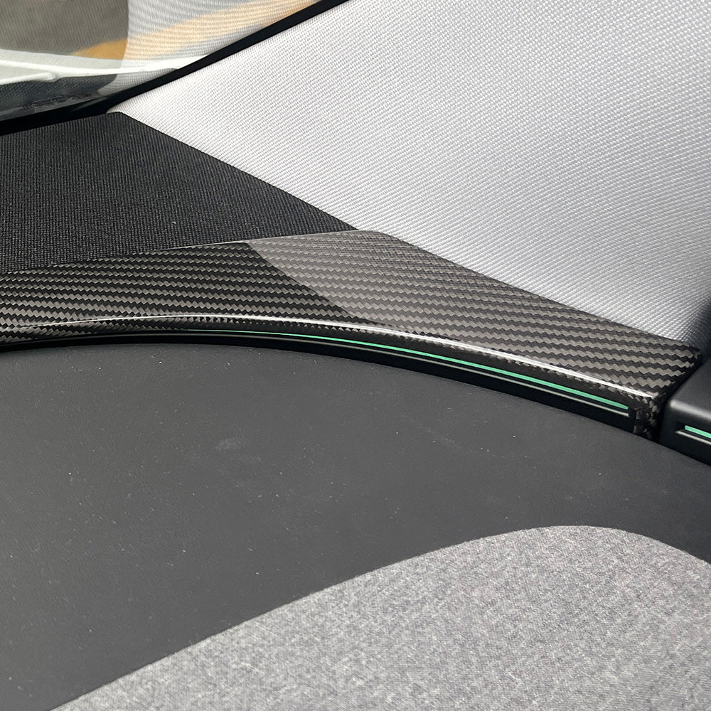 Dry Carbon Fiber Upper Dashboard Split Overlay for Model Y Juniper
