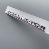Tessgo Dual Motor Emblem Badge Decal for Model 3/Y/S/X – Weatherproof Rear Trunk Sticker for Exterior Styling Upgrade