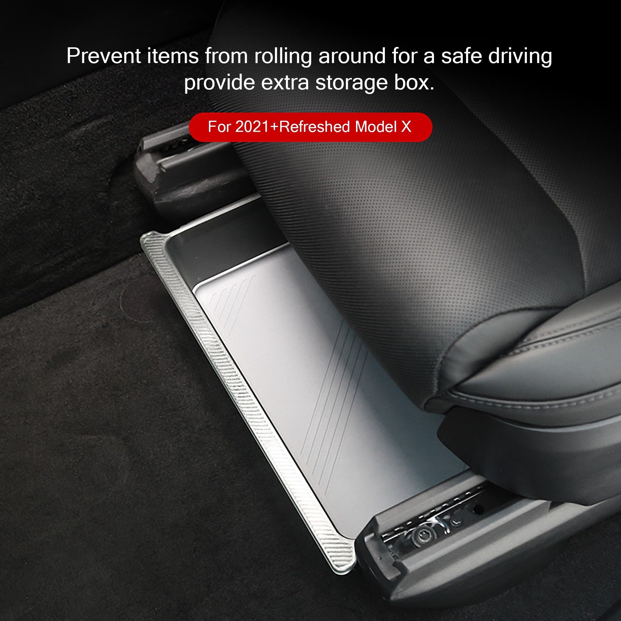 Tesla Model X & Model Y Underseat Storage Box (2021+) – Hidden Organizer Bin for Safe, Extra Storage