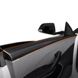 Front & Rear Carbon Fiber Upper Door Panel Covers for 2024+ Model 3 (4 Pcs) - 1x1 Plain Weave Available