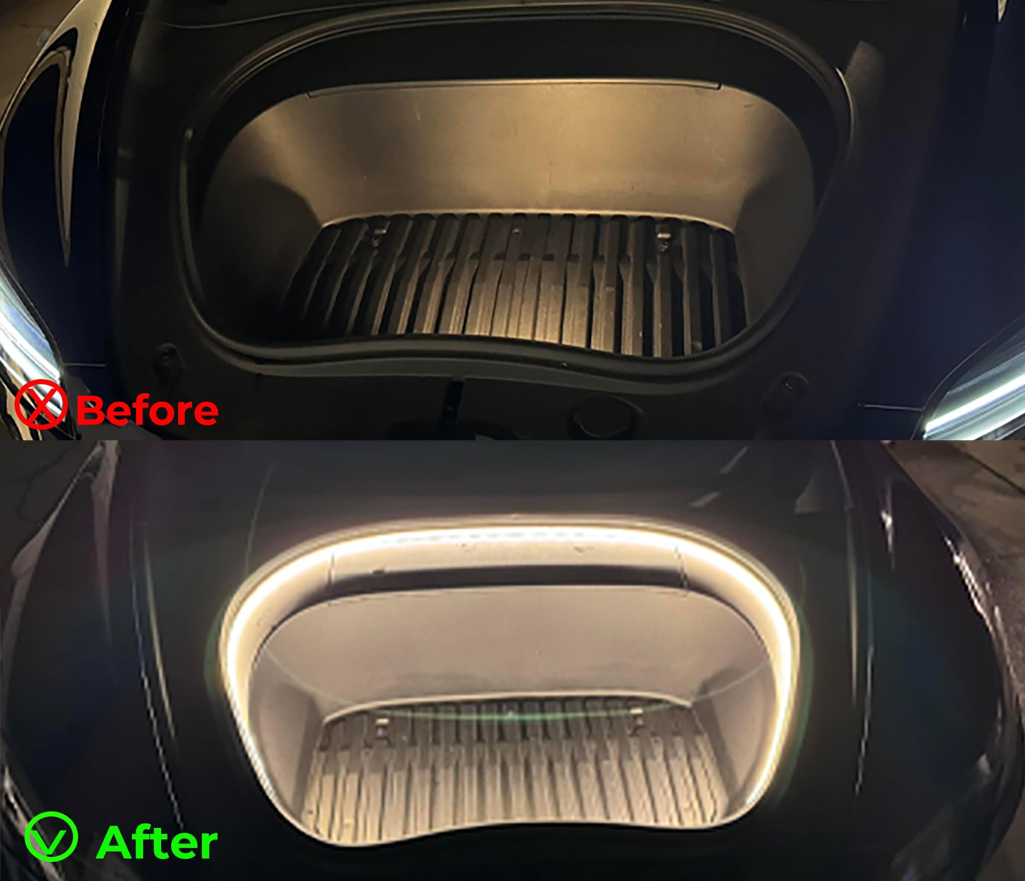 Front trunk PLUG/PLAY Led Strips for Tesla 2024+ Model 3 Highland| Easy install