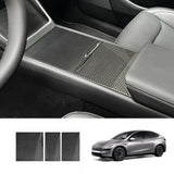 [Real Carbon Fiber] Center Console Panel Cover for Tesla Model YL 2026+