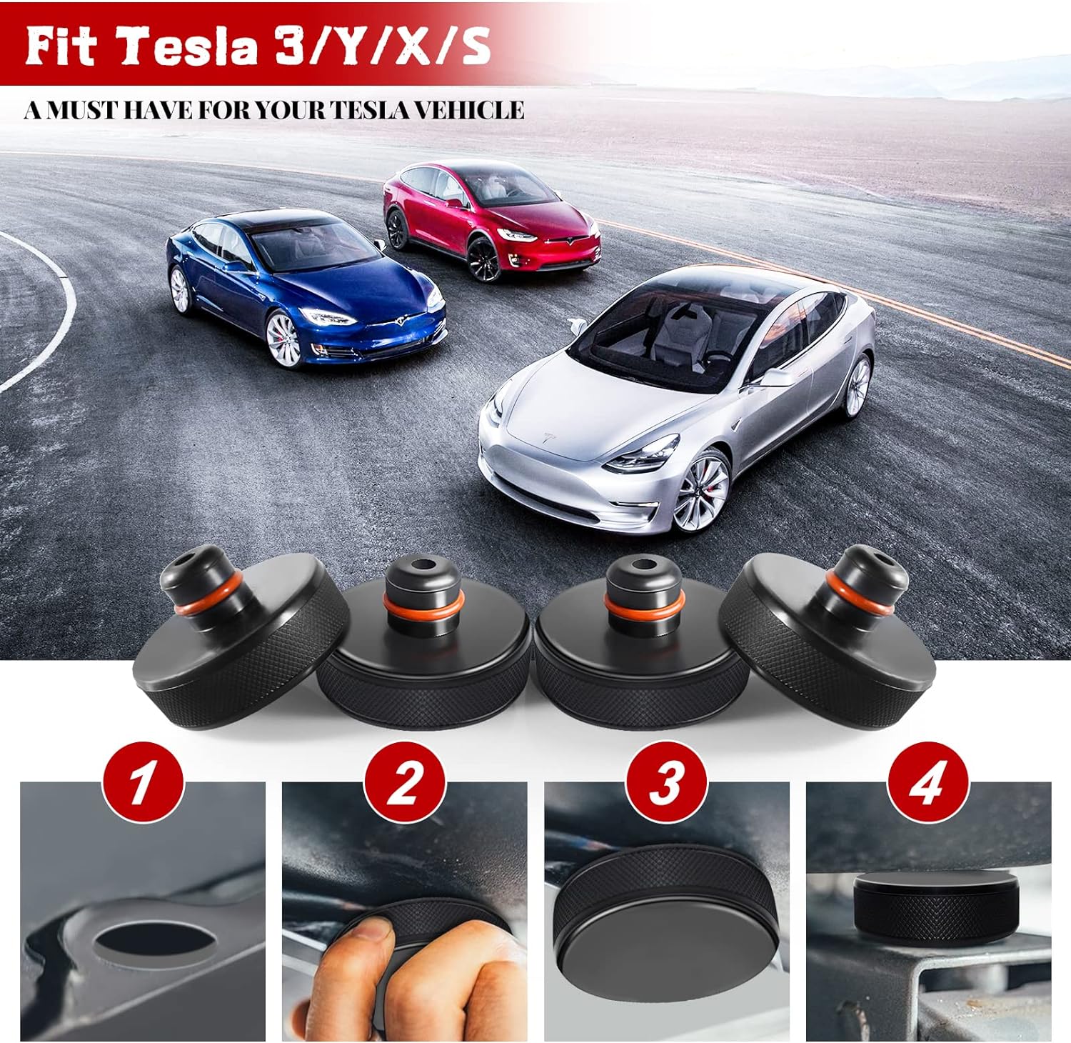 Heavy-Duty Rubber Jack Pad/Puck for Tesla Model S3XY