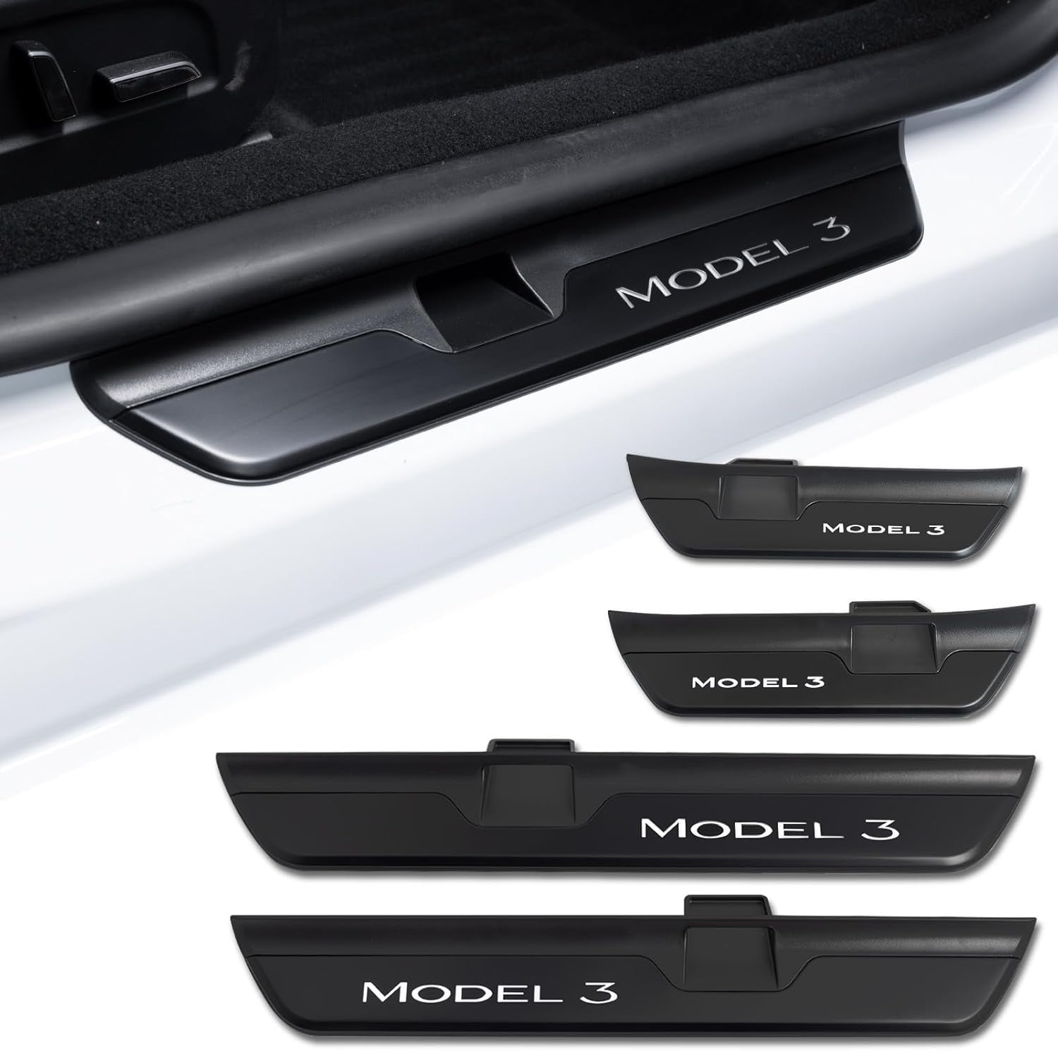 LED illuminated Welcome Pedal Door Sill Protector for Tesla Model 3 highland