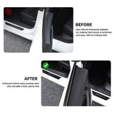 before vs after LED illuminated Welcome Pedal Door Sill Protector for Tesla Model 3/Y
