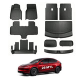 All-Weather TPE Floor Mats & Cargo Liners Set for Tesla Model YL 6-Seater 2026+