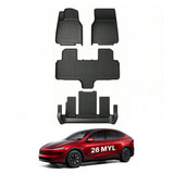 All-Weather TPE Floor Mats & Cargo Liners Set for Tesla Model YL 6-Seater 2026+