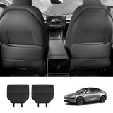 Nappa Leather Front Seat Back Kick Protectors for Tesla Model 3/Y/Y L 2024+ (2 PCS)
