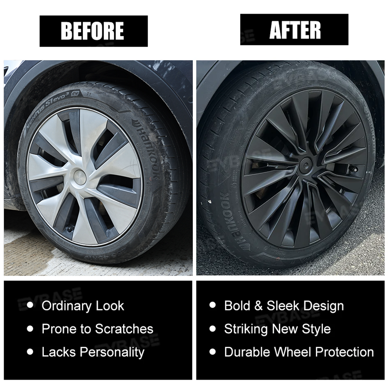 Tessgo 19" Turbine Style Full Wrapped Wheel Covers for Tesla Model Y