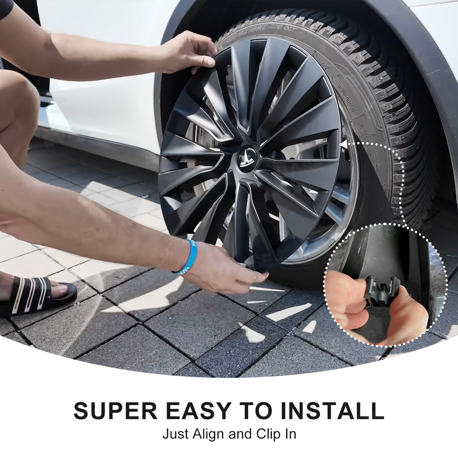 Tessgo 19" Turbine Style Full Wrapped Wheel Covers for Tesla Model Y