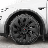 Tessgo 19" Überturbine Style Wheel Covers for Model Y Juniper – Matte Black Hubcaps for Crossflow Wheels, OEM Fit Upgrade