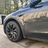 Tessgo 19" Überturbine Style Wheel Covers for Model Y Juniper – Matte Black Hubcaps for Crossflow Wheels, OEM Fit Upgrade