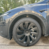 Tessgo 19" Überturbine Style Wheel Covers for Model Y Juniper – Matte Black Hubcaps for Crossflow Wheels, OEM Fit Upgrade